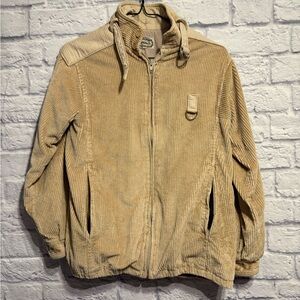Road Runner Vintage Corduroy Zip-Up Jacket in Light Tan Small